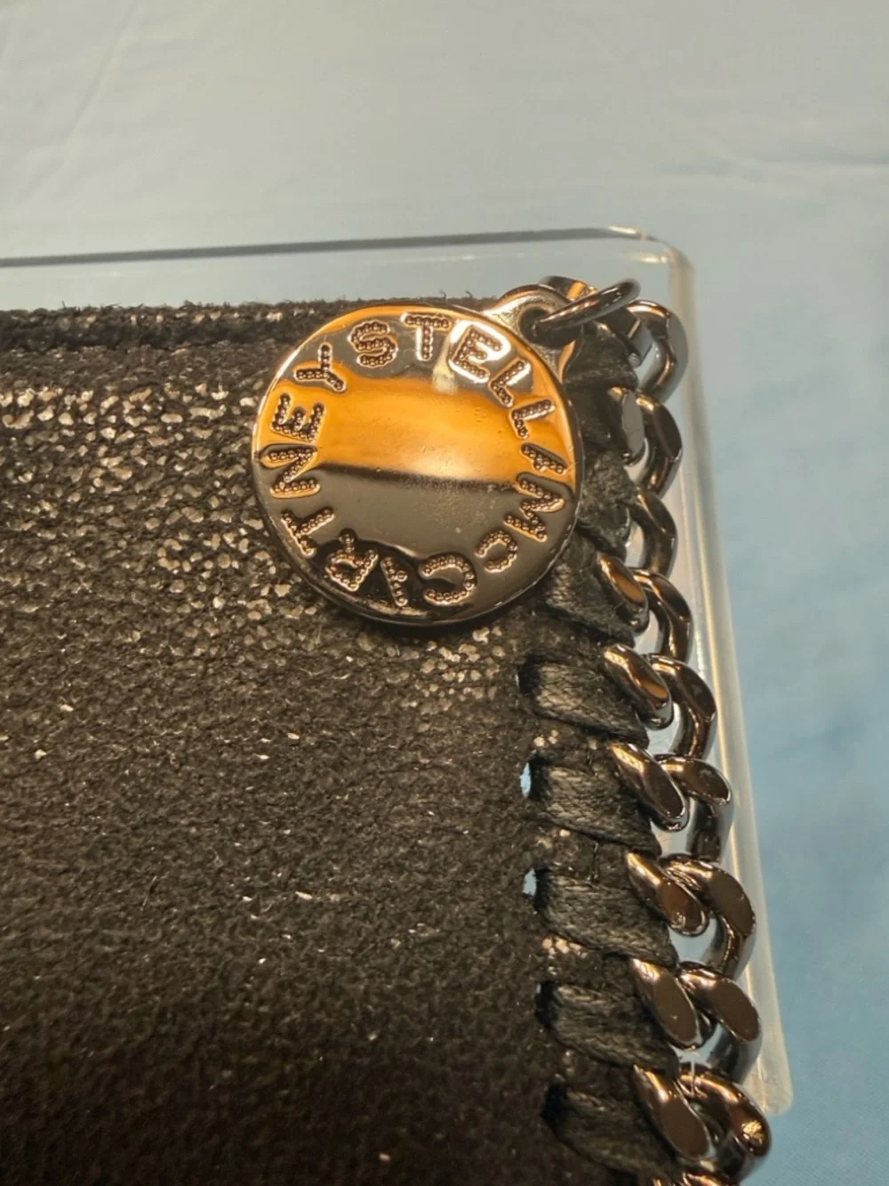 Stella McCartney Black Chain-Trim Tablet Sleeve. Comes with Stella Dust Bag